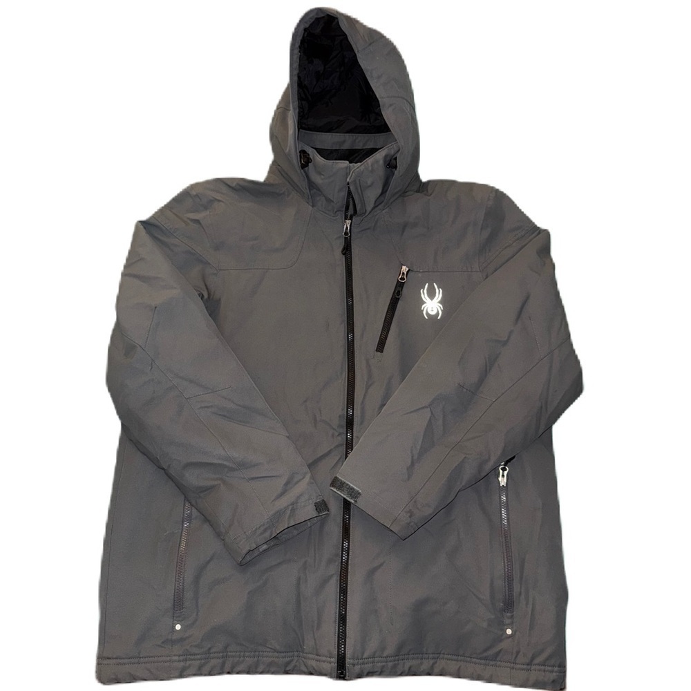 Spyder Vyrse XL Jacket Ski Snowboard Insulated Gray Hooded Zip VGUC